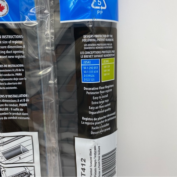 Decor Grates Floor Register ST412 4 By 12 Inch Black Scroll Design Home Set Of 2 - Picture 5 of 7